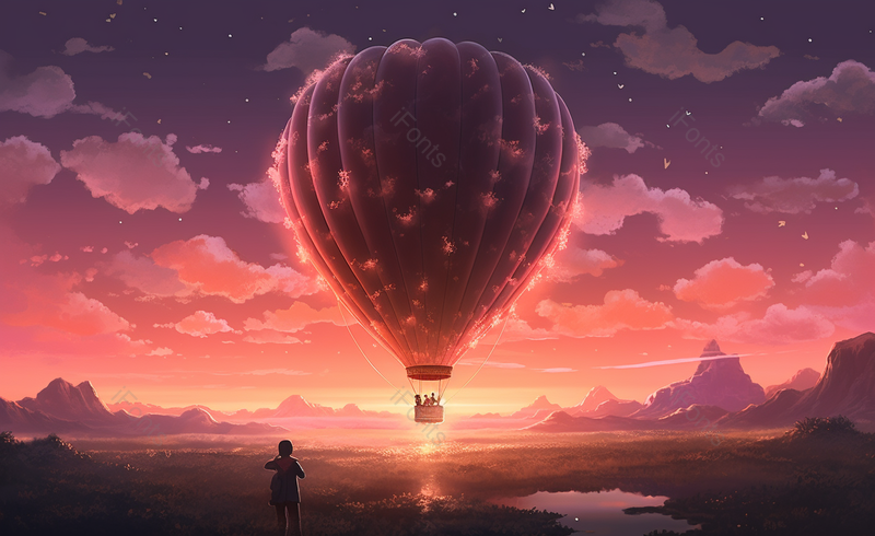 卡通手绘风七夕热气球情人节背景,插画/手绘图,插画/手绘图库,插画/手绘图下载,插画/手绘